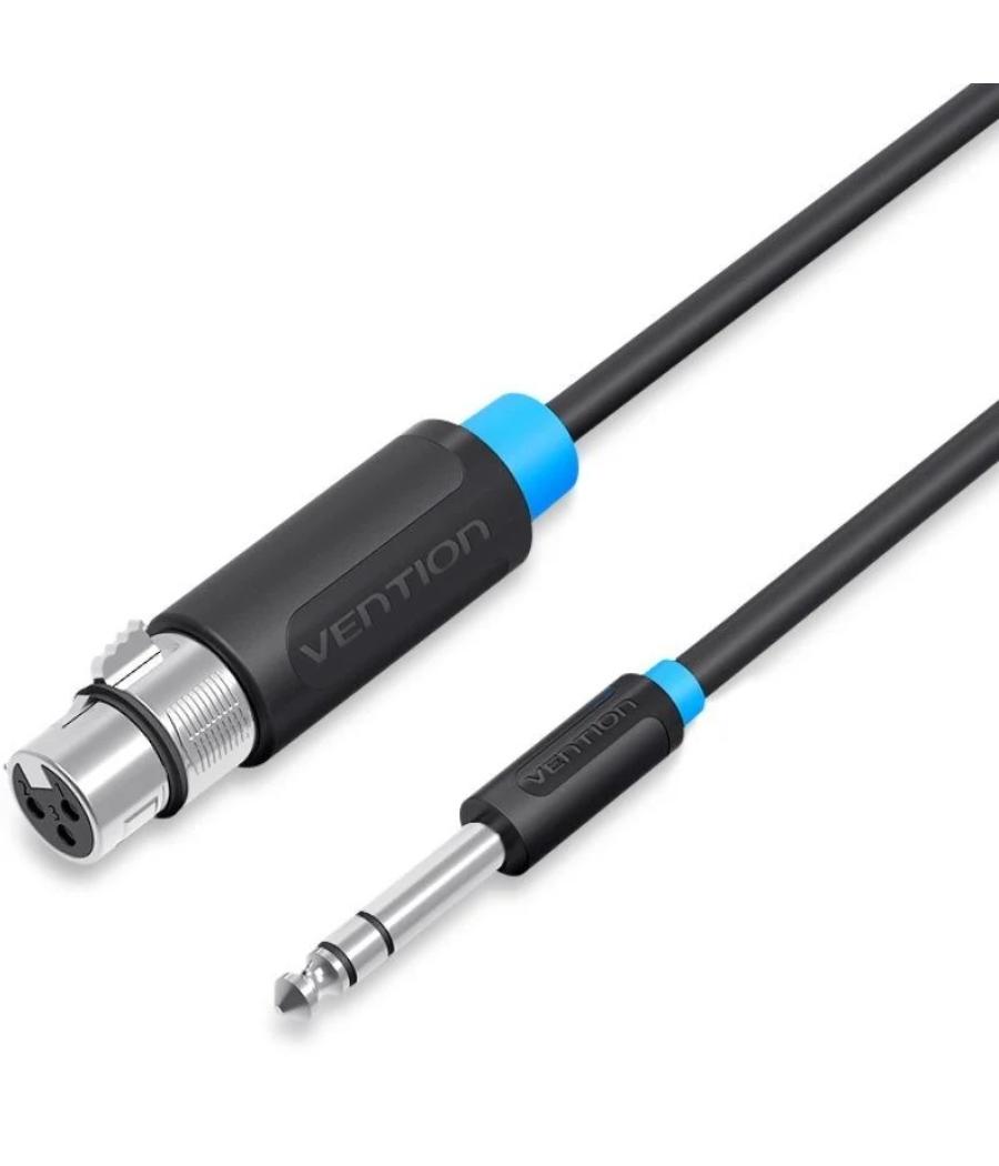 Cable audio estereo jack 6.5/m xlr/h 1 m negro vention