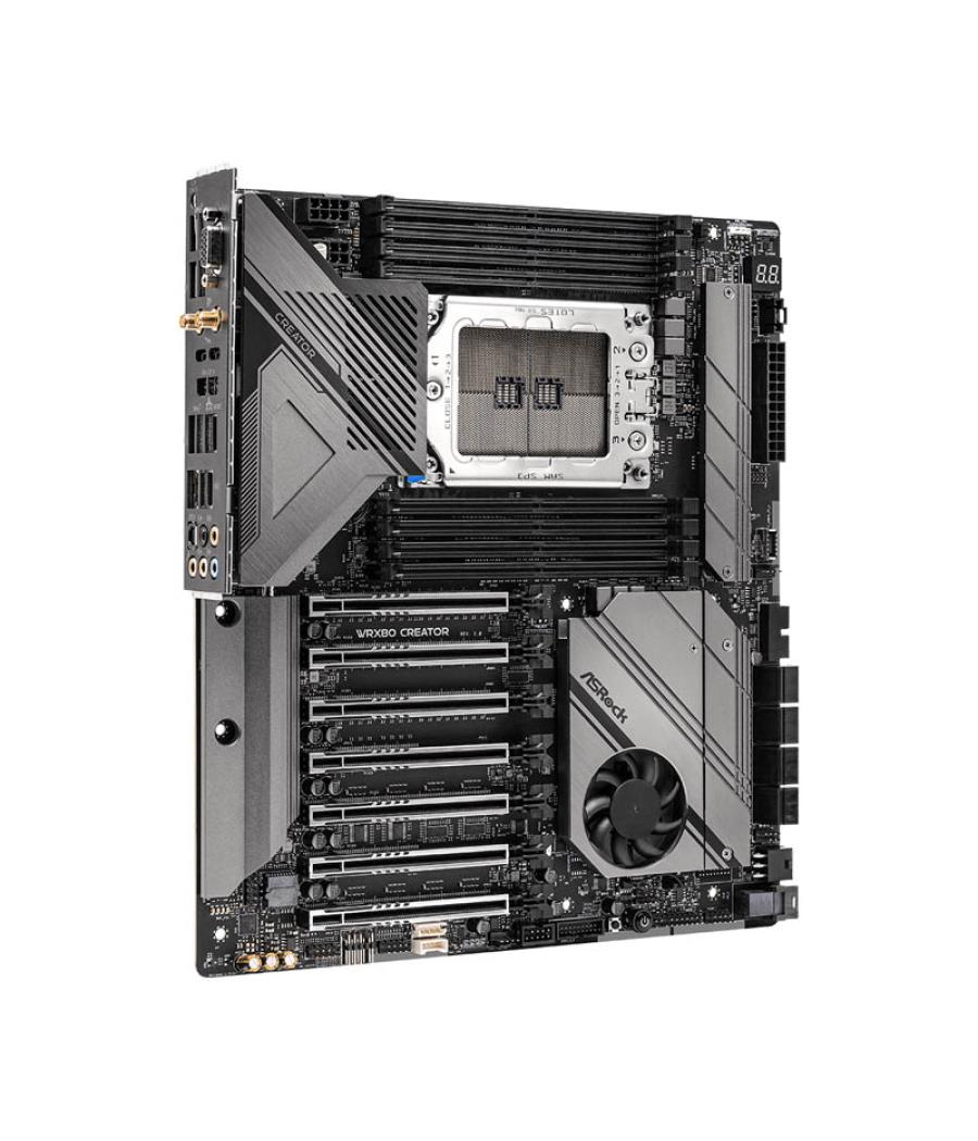 Placa asrock wrx80 creator r2.0,amd,str5,wrx80,8ddr4,2tb,vga+2mdp,8sata3+2m.2,2x 10 gigabitlan+wifi6e+bt,usb3.2,eeb
