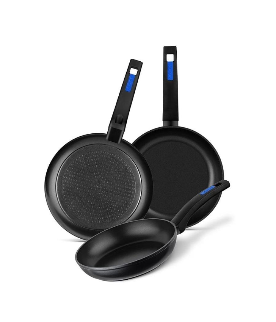 Pack 3 sartenes forjadas monix - ø18/ø22/ø26 - aluminio forjado - antiadherente gran calidad - para todo tipo de encimeras - man