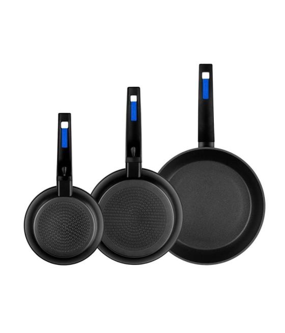 Pack 3 sartenes forjadas monix - ø18/ø22/ø26 - aluminio forjado - antiadherente gran calidad - para todo tipo de encimeras - man