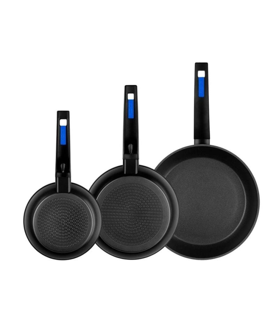 Pack 3 sartenes forjadas monix - ø18/ø22/ø26 - aluminio forjado - antiadherente gran calidad - para todo tipo de encimeras - man