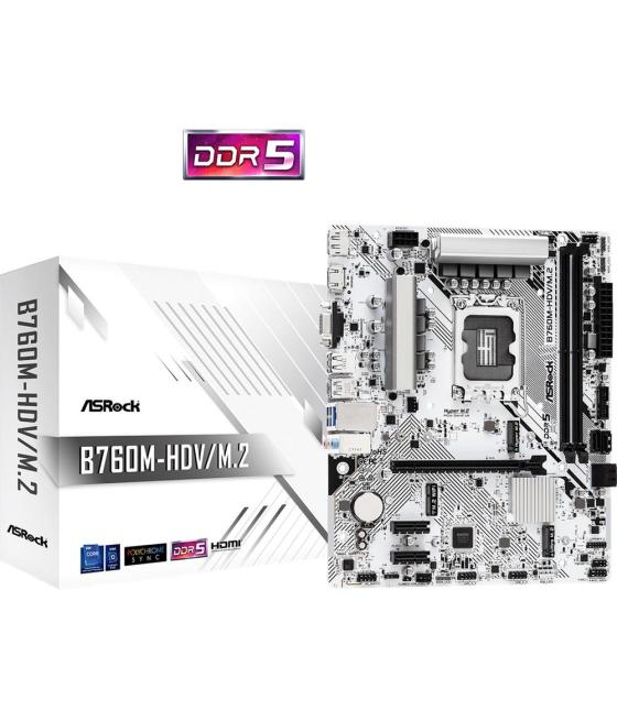 Placa base asrock b760m - hdv m.2 1700 matx - 2x ddr5