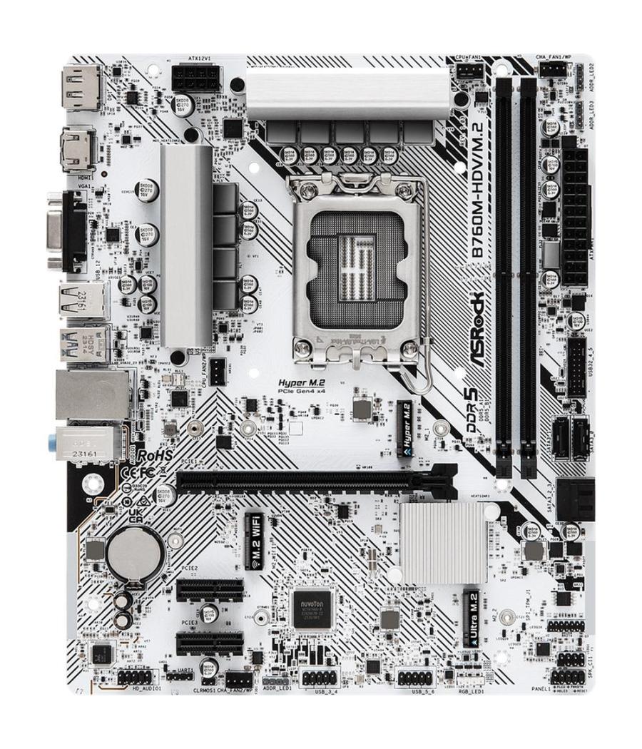 Placa base asrock b760m - hdv m.2 1700 matx - 2x ddr5