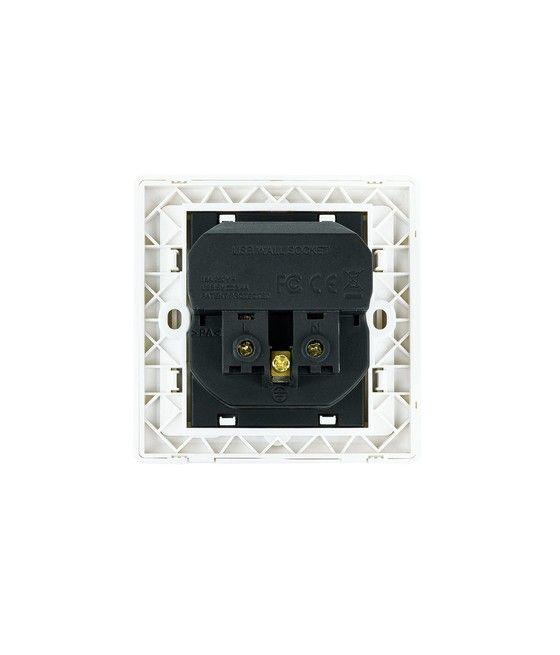 Nanocable Base de enchufe de pared tipo schuko con 2 tomas USB Max. 2.4A, blanca - Imagen 3