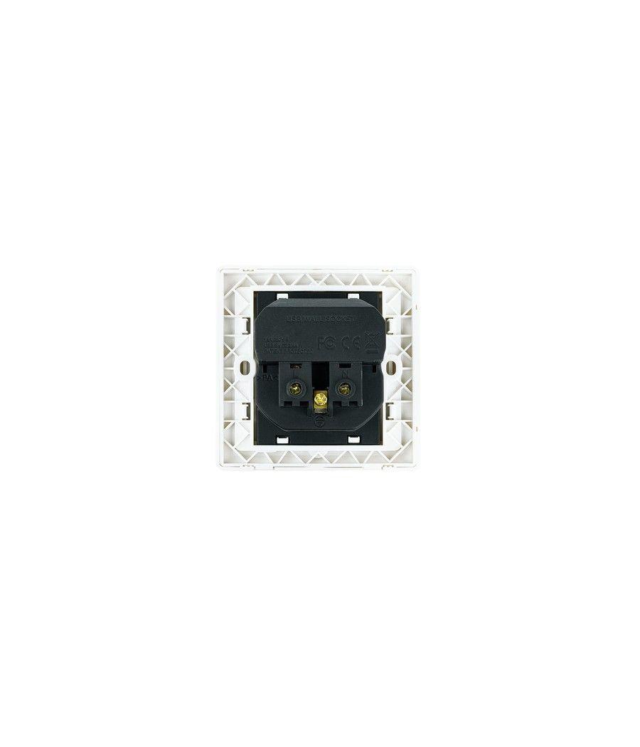 Nanocable Base de enchufe de pared tipo schuko con 2 tomas USB Max. 2.4A, blanca - Imagen 3