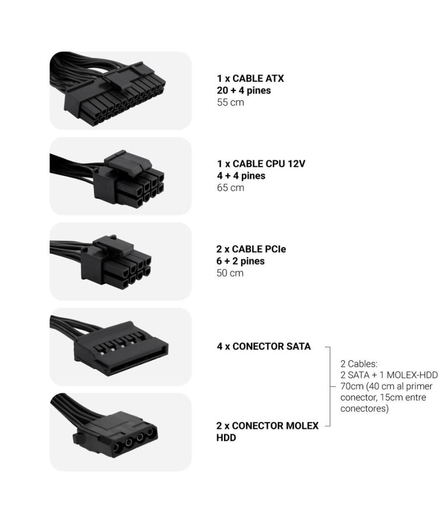 Fuente de alimentacion coolbox powerline iii gaming atx 650w