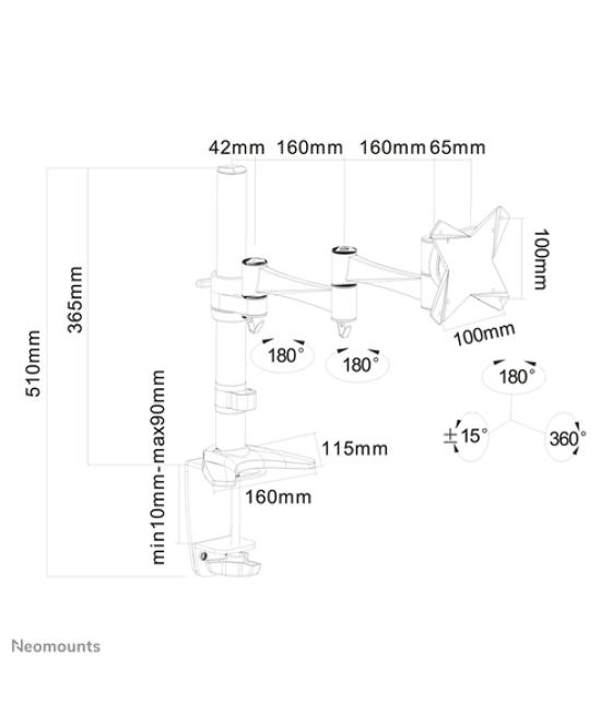 Neomounts Soporte de escritorio para monitor