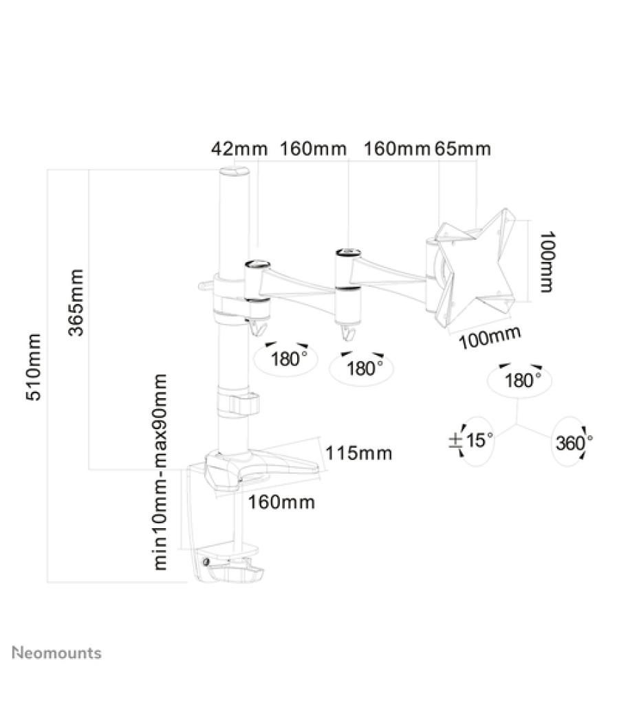 Neomounts Soporte de escritorio para monitor