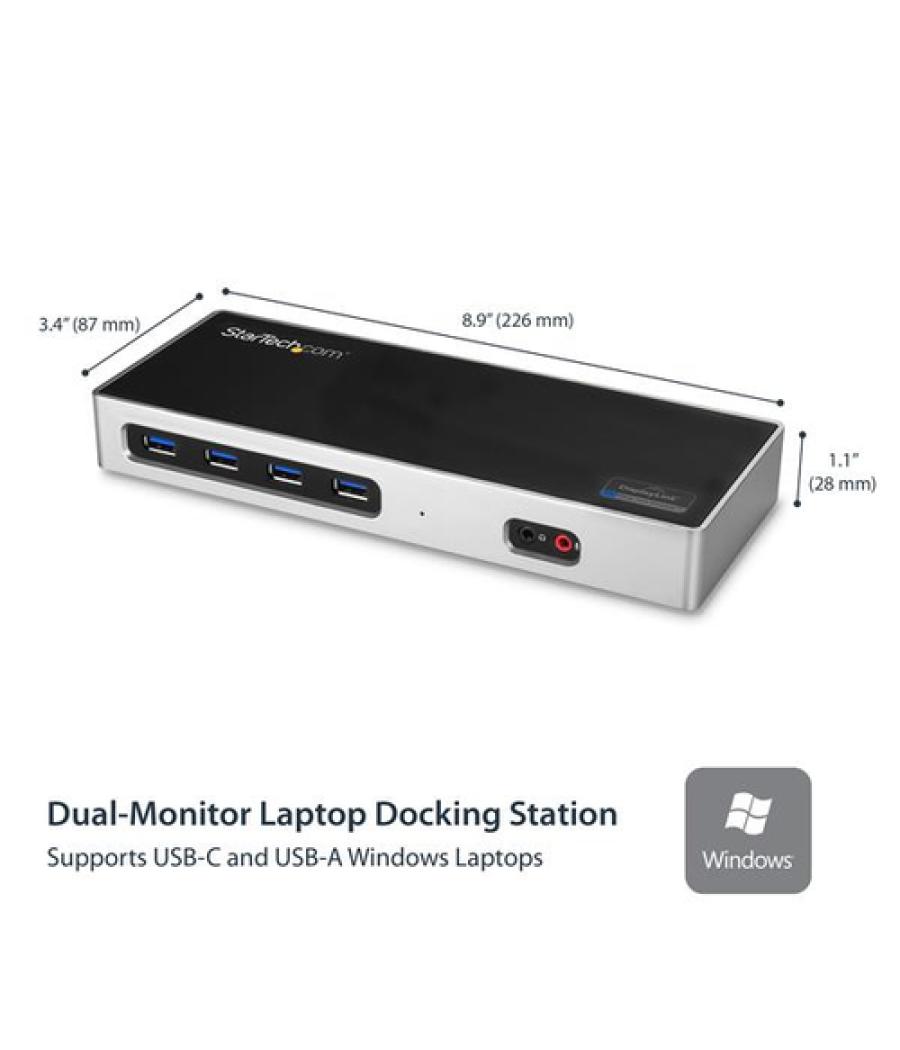 StarTech.com Docking Station 4K Dual con 6 Puertos USB C / USB 3.0