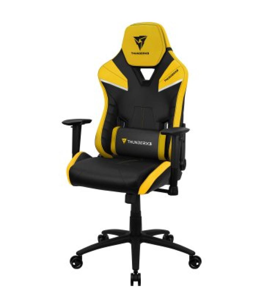 Silla gamer thunderx3 tc5 diseño gaming profesional negra con detalles en amarillo sistema air reposabrazos 3d cojin lumbar r