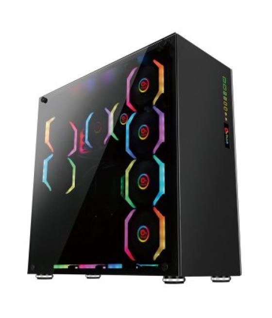 Caja atx semitorre gaming talius avalon cristal templado 4fan usb 3.0