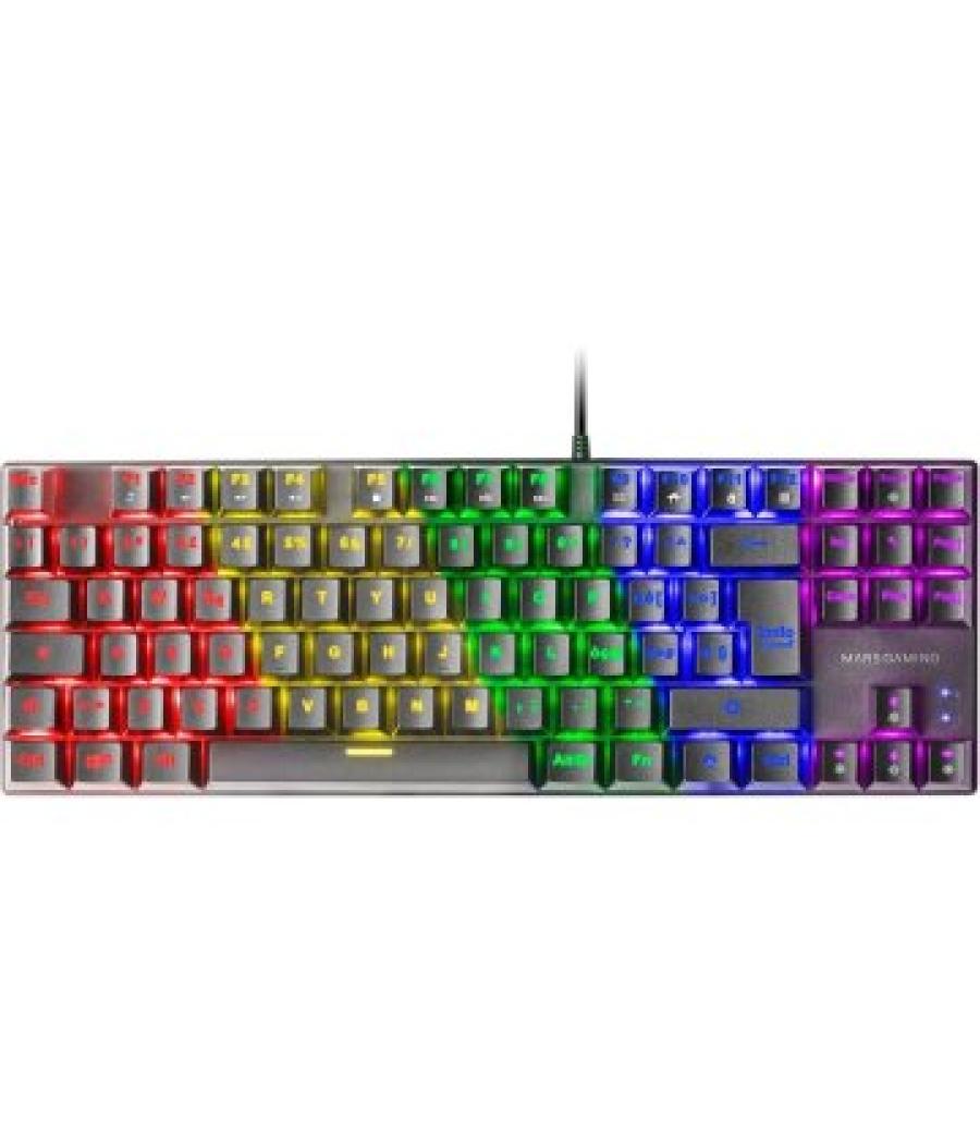 Teclado mecanico compackto tkl mars gaming mk80 italiano black iluminacion 12efecto switch rojo rgb pr de 1000hz anti-ghostin
