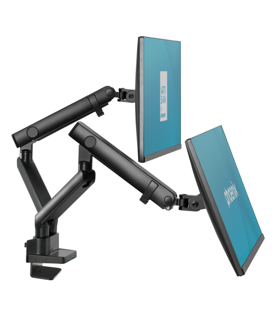 Phoenix mstand2 brazo articulado resorte de gas para doble monitor hasta 27 vesa 75 x 75 - 100 x 100 incluye 2 usb