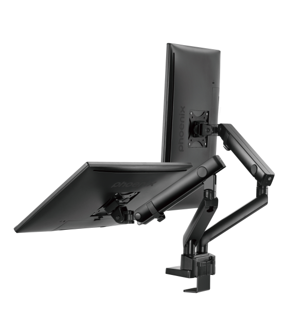 Phoenix mstand2 brazo articulado resorte de gas para doble monitor hasta 27 vesa 75 x 75 - 100 x 100 incluye 2 usb