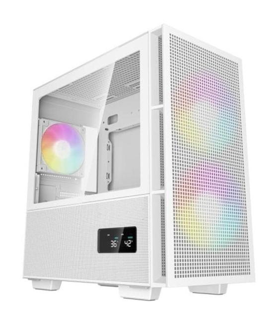 Caja ordenador gaming deepcool ch360 matx cristal templado blanco