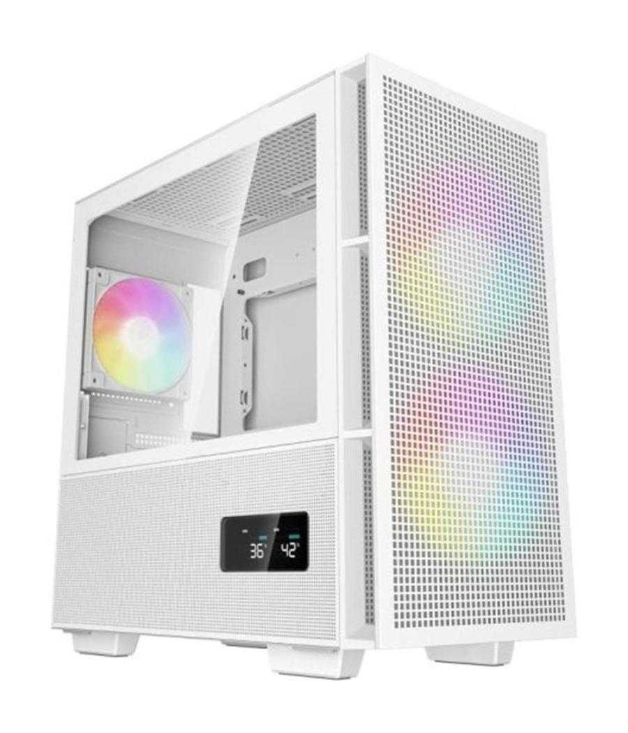 Caja ordenador gaming deepcool ch360 matx cristal templado blanco