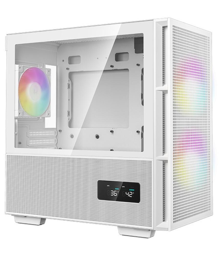 Caja ordenador gaming deepcool ch360 matx cristal templado blanco