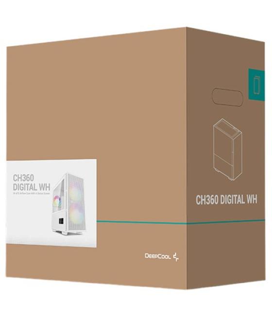 Caja ordenador gaming deepcool ch360 matx cristal templado blanco