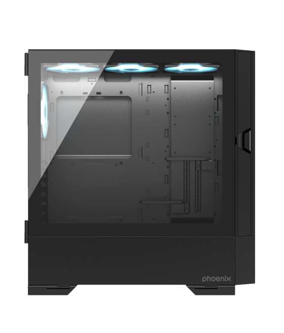 Caja gaming phoenix ember atx doble cristal templado con soporte para gpu