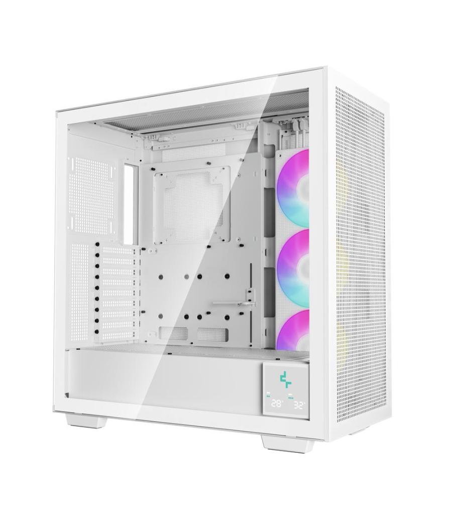 Caja ordenador gaming deepcool e - atx morpheus argb cristal templado blanco