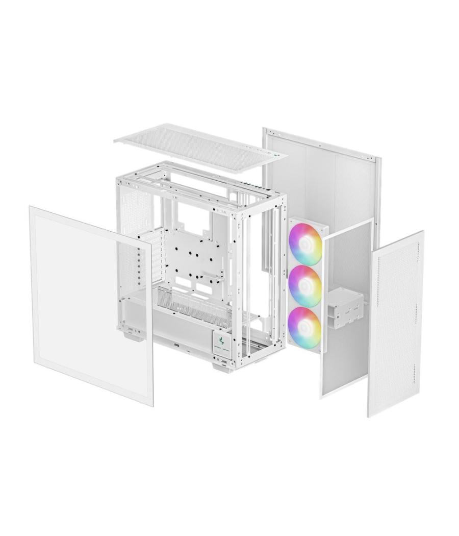 Caja ordenador gaming deepcool e - atx morpheus argb cristal templado blanco