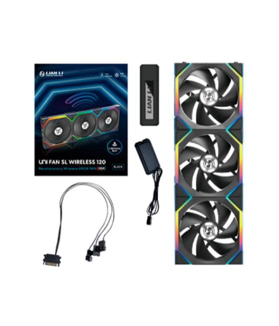 Ventilador caja lian li uni fan sl inalambrico 120mm negro pack 3 unidades
