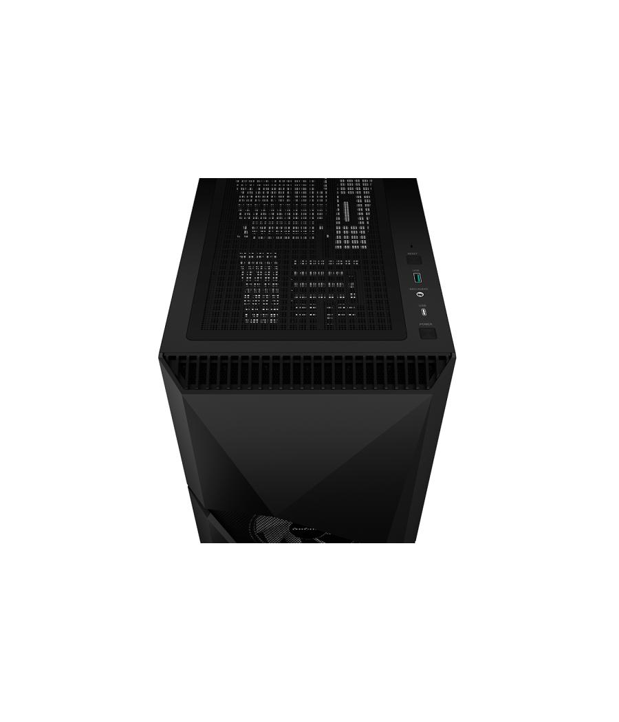 Caja gaming deepcool cyclops argb cristal templado usb tipo c negra