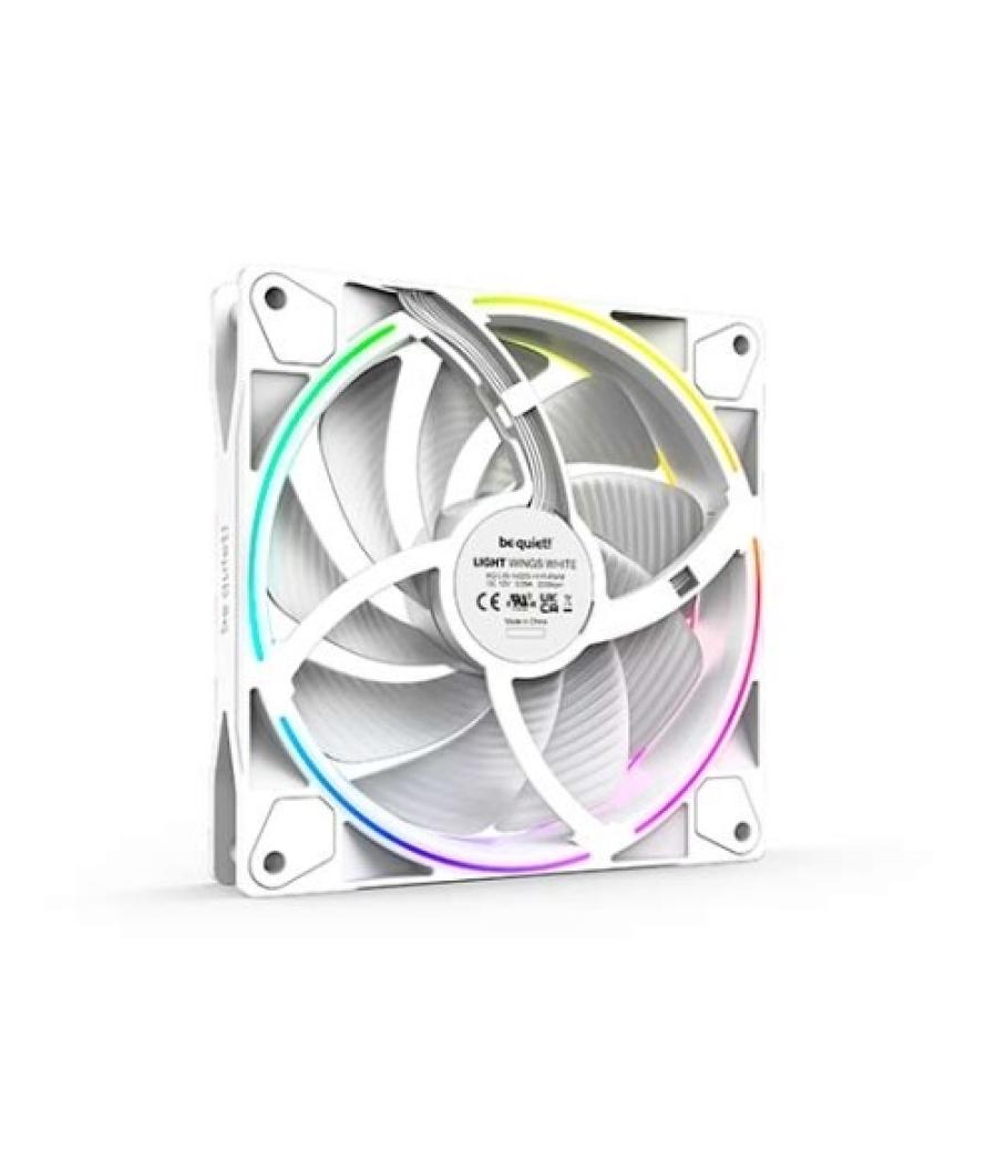 Ventilador 140 x 140 be quiet light wings high speed white pack 3ud - 2200rpm - pwm - argb