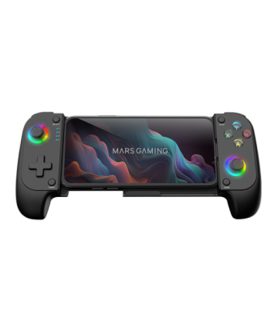 Gamepad bluetooth mars gaming mgpx para smartphones y multiplataforma usb-c 8h bateria rgb negro