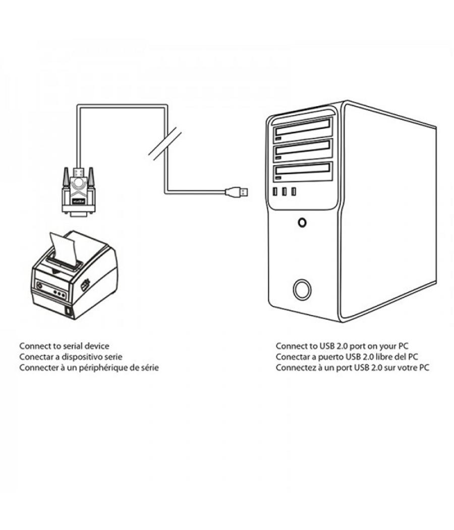 Approx appc27 adaptador usb a serie db9m 0,75 m.