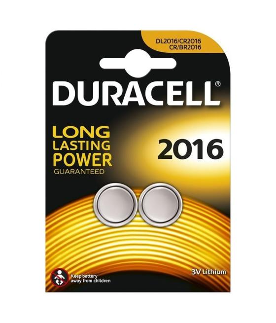 Pack de 2 pilas de botón duracell dl2016b2/ 3v