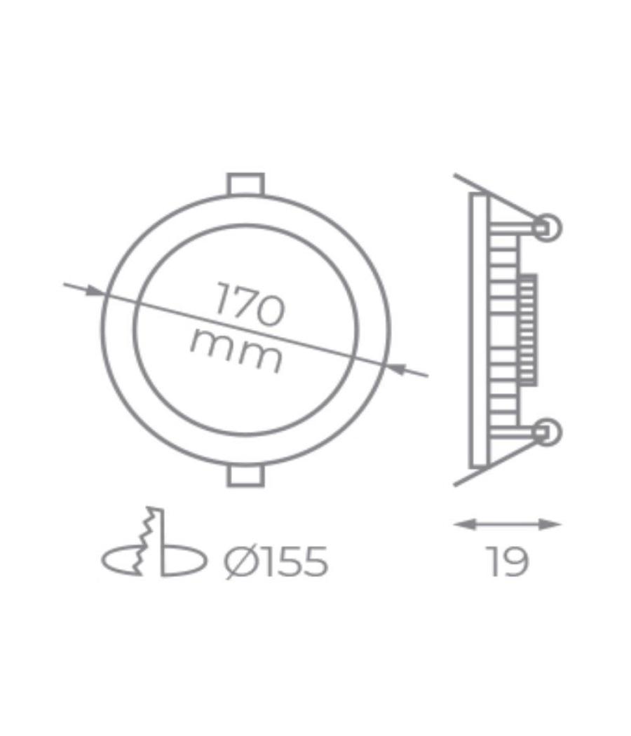 Downlight iglux ls-102113-fb v2/ circular/ ø170 x 19mm/ potencia 13w/ 1130 lúmenes/ 6000ºk/ blanco