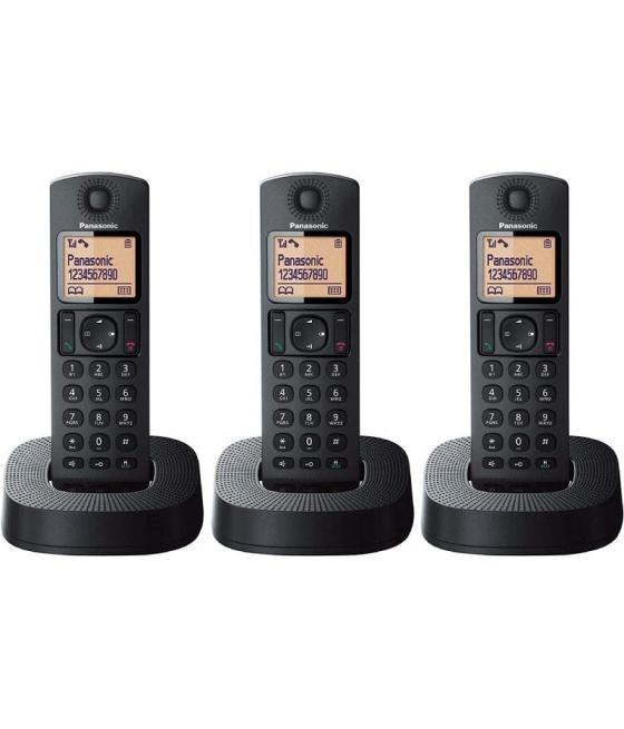 Teléfono inalámbrico panasonic kx-tgc313sp/ pack trío/ negro