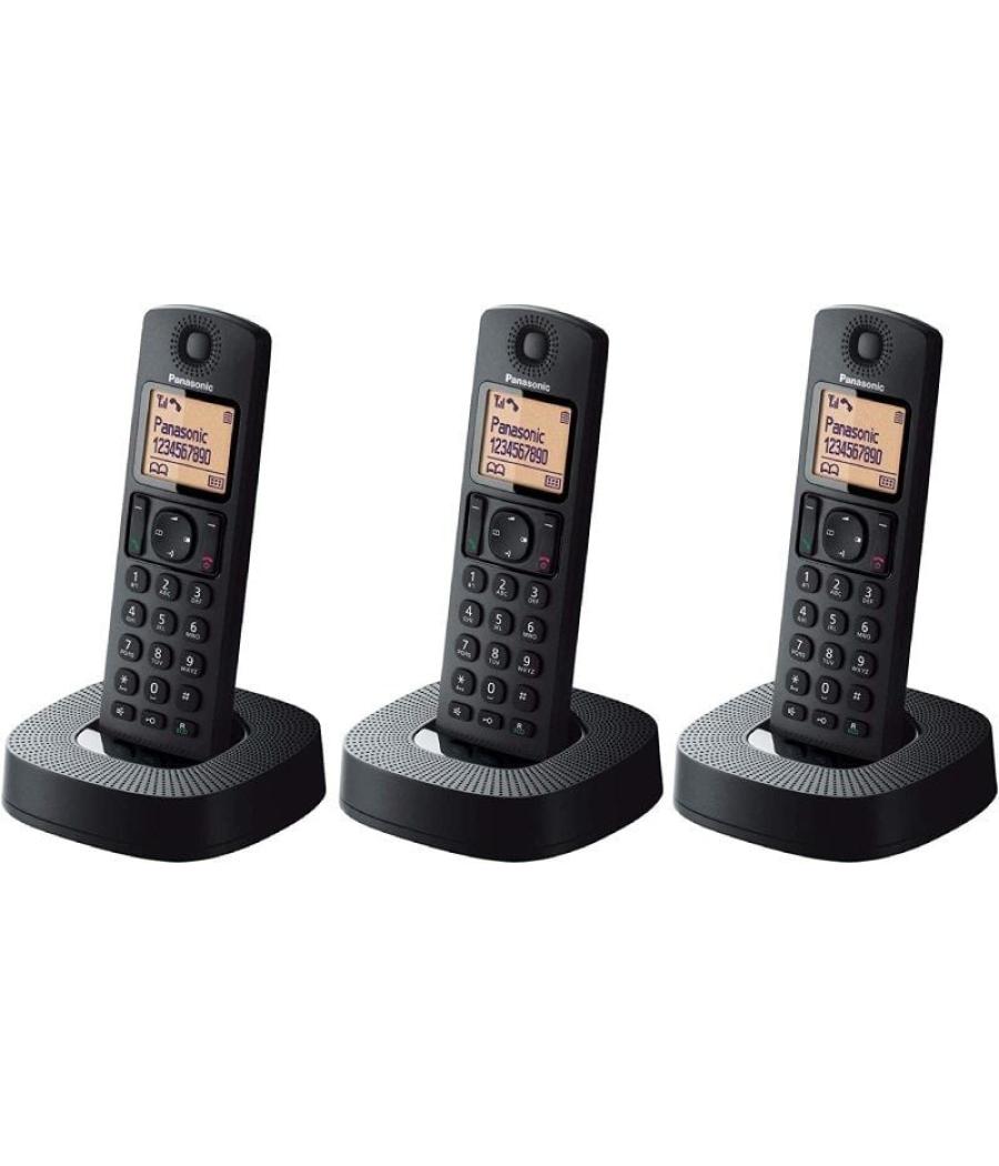 Teléfono inalámbrico panasonic kx-tgc313sp/ pack trío/ negro