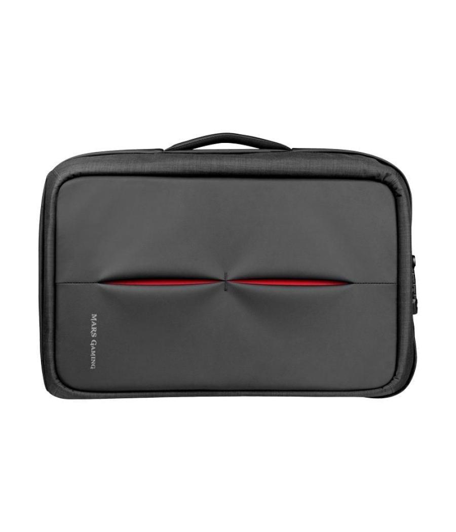 Mochila mars gaming mb2 para portátil hasta 17.3'/ puerto usb/ antirrobo/ impermeable/ gris y roja