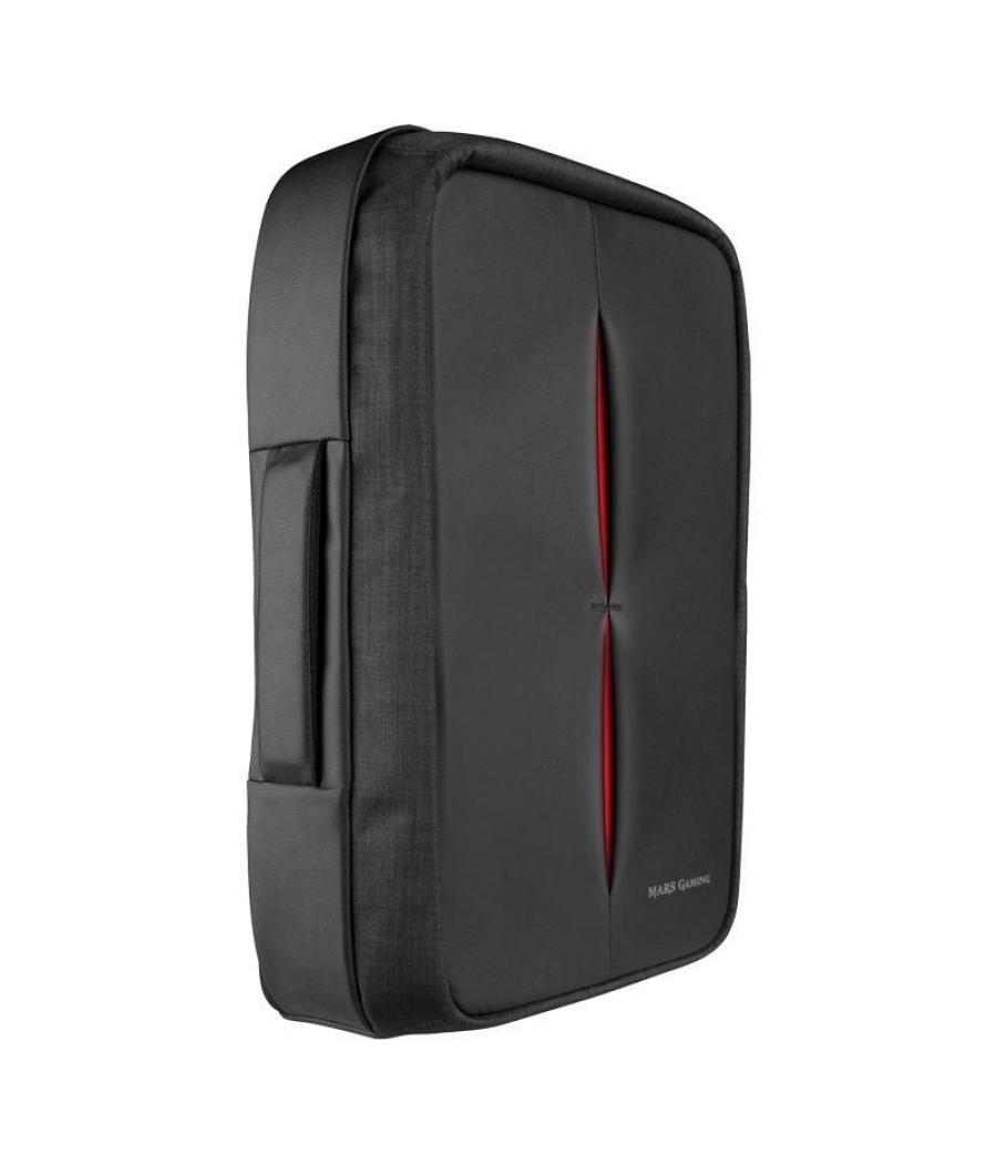 Mochila mars gaming mb2 para portátil hasta 17.3'/ puerto usb/ antirrobo/ impermeable/ gris y roja