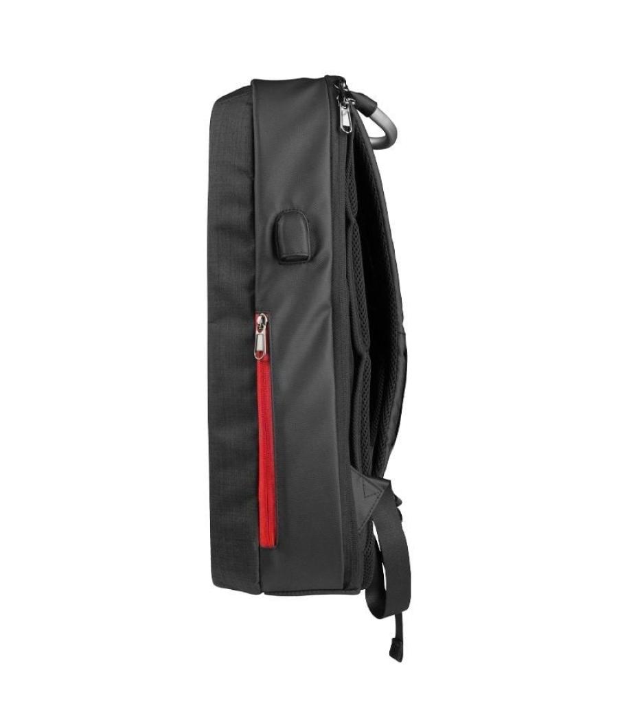 Mochila mars gaming mb2 para portátil hasta 17.3'/ puerto usb/ antirrobo/ impermeable/ gris y roja