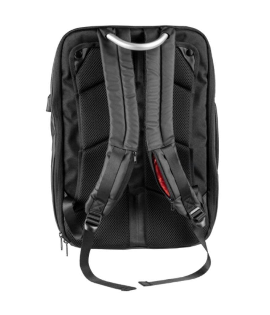 Mochila mars gaming mb2 para portátil hasta 17.3'/ puerto usb/ antirrobo/ impermeable/ gris y roja