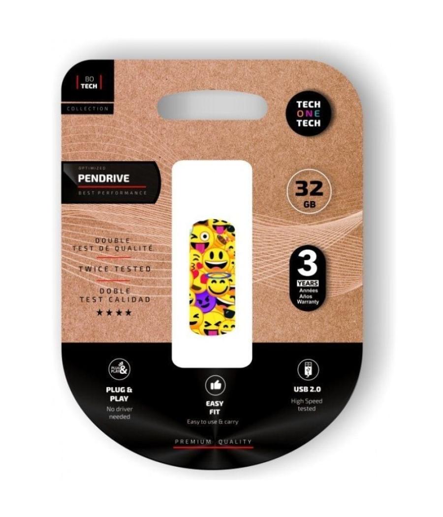 Pendrive 32gb tech one tech emoji collage usb 2.0