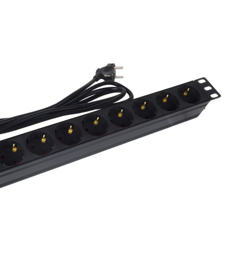 Regleta phasak 8 tomas sin interruptor 1.8m negro