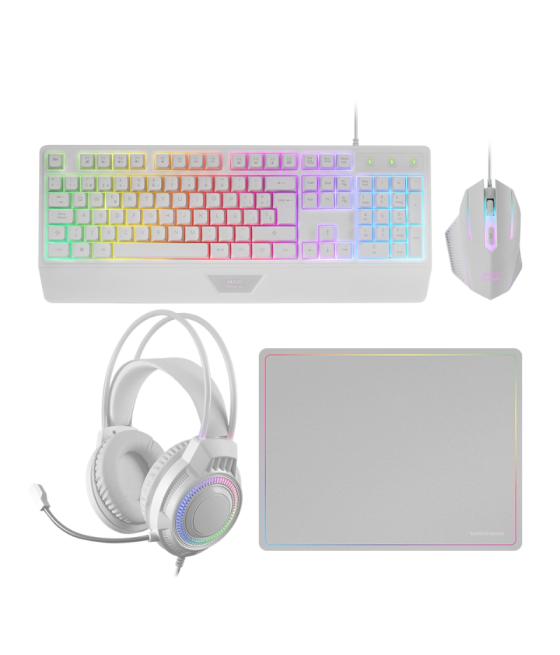 Kit combo pack 4en1 rgb mcp124 pro blanco mars gaming