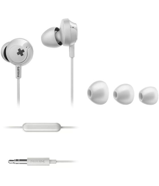 Auriculares intrauditivos philips she4305wt/ con micrófono/ jack 3.5/ blancos