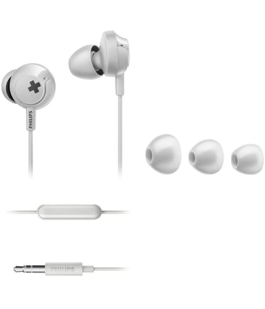 Auriculares intrauditivos philips she4305wt/ con micrófono/ jack 3.5/ blancos