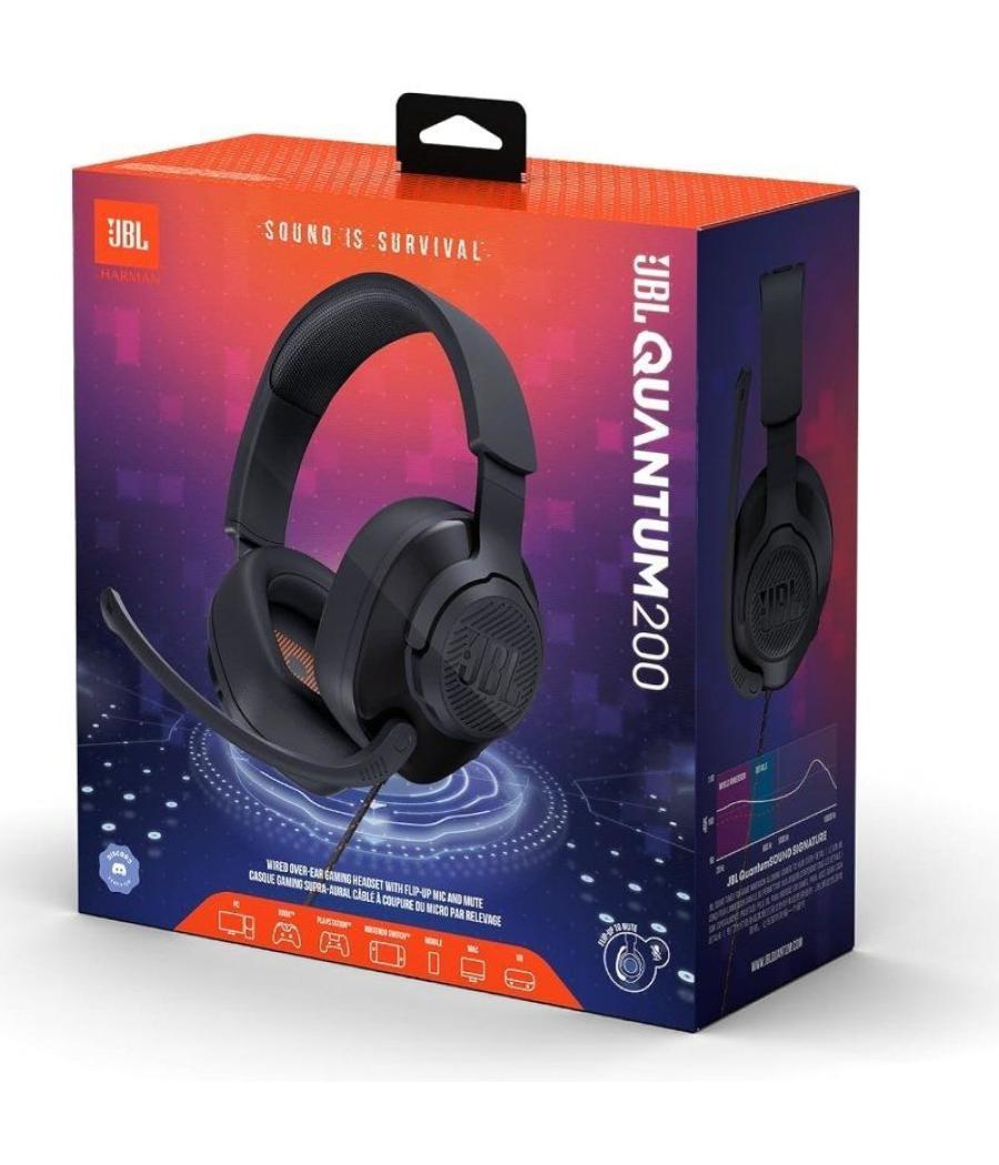 Auriculares gaming con micrófono jbl quantum 200/ jack 3.5/ negros