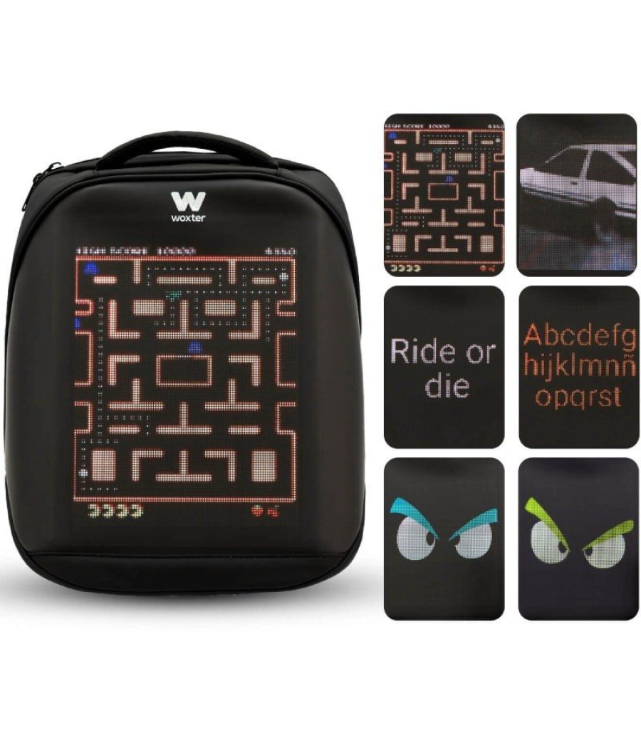 Mochila con pantalla led woxter t3hd/ capacidad 15l/ negra