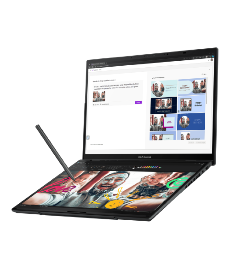 Asus zenbook duo oled ux8406ma-ql396w - ordenador portátil 14" wuxga (intel core ultra 9 185h, 32gb ram, 1tb ssd, arc graphics, 