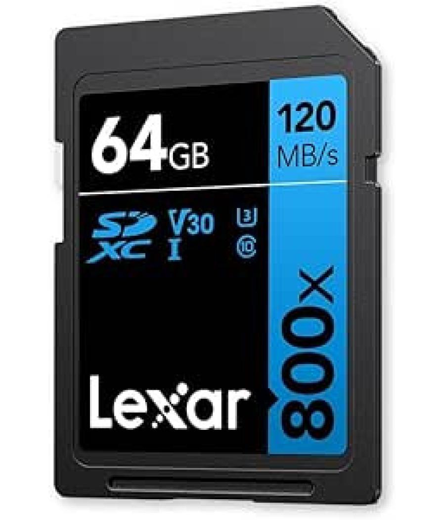 Lexar 64gb professional 800x pro sdxc uhs-i cards, up to 150mb/s read, c10 v30 u3