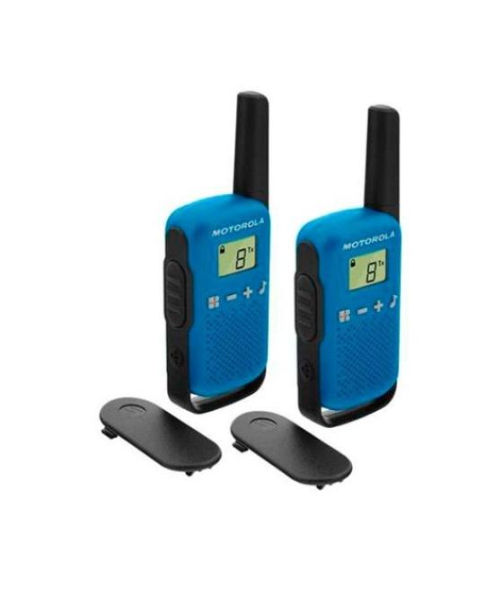 Walkie talkie motorola tlkr - t42 blue packs 2 pmr446 - 8km - 16canales - 500mw - clip cinturon