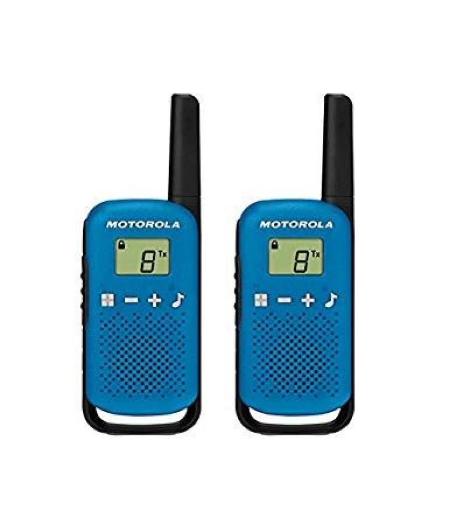 Walkie talkie motorola tlkr - t42 blue packs 2 pmr446 - 8km - 16canales - 500mw - clip cinturon