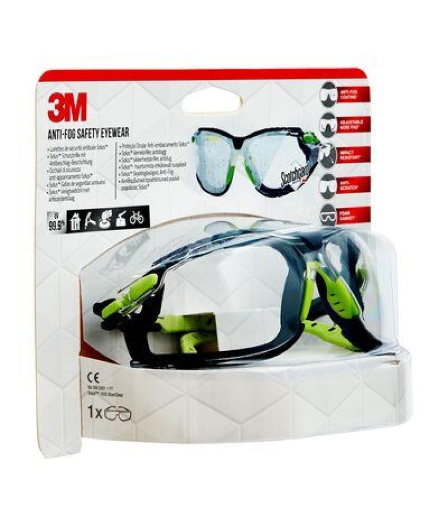 Gafas de seguridad antivaho solus 1000 s1cg-1 3m 7100331526